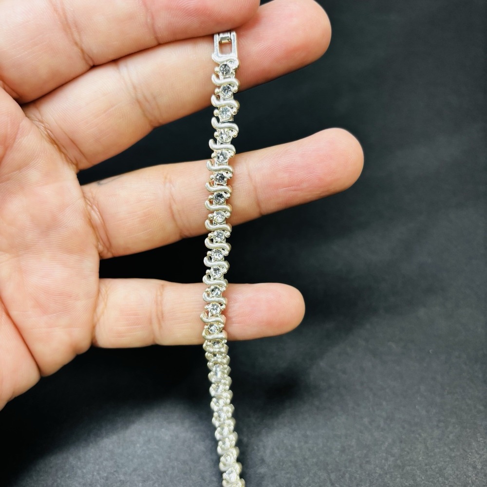 BMNY White‎ GP Tennis Bracelet Cz Crystals 7" With Clasp